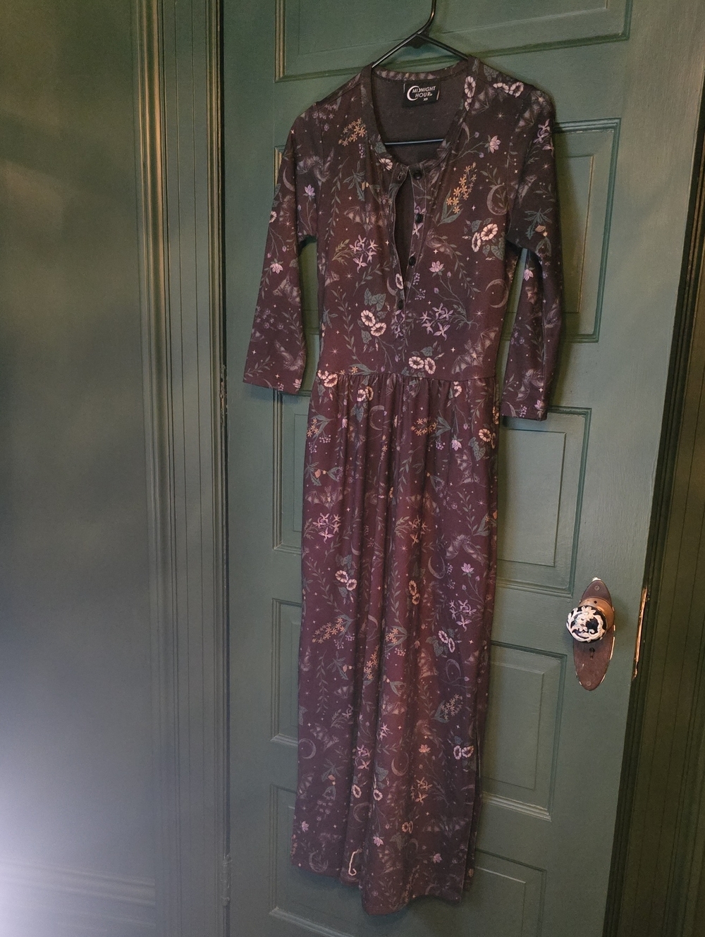Midnight Hour Black Floral Maxi Dress with Tie Front